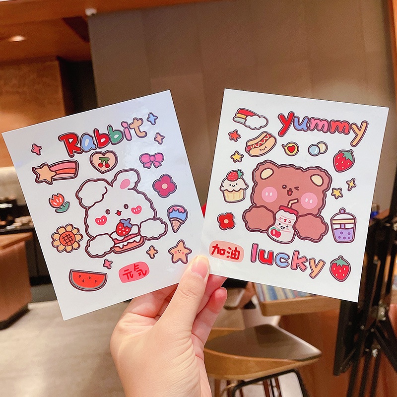 สติ๊กเกอร์ลายการ์ตูน สติ้กเกอร์ไดคัท สติ๊กเกอร์ติดขวดน้ำ เคสโทรศัพท์ Sticker แก้วน้ำใช้งานง่ายลายน่ารัก