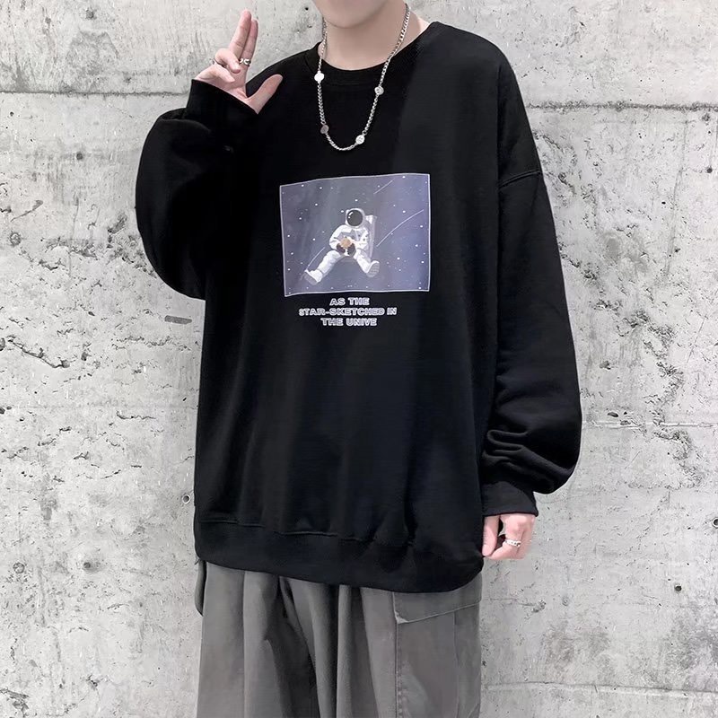 เสื้อแขนยาวทรงหลวม คอกลม เสื้อกันหนาวสวมใส่สบาย - รูปที่ 4