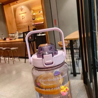 กระบอกน้ำ 2000 ml (01) สีสันสดใส ขวดน้ำพลาสติกแบบพกพา ความจุ 2ลิตร
