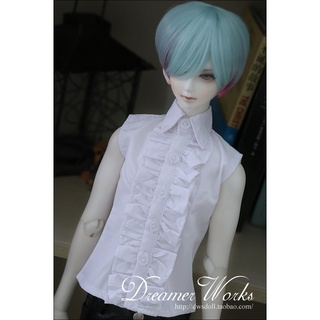 Dw 【ชุดตุ๊กตา】DC4009 SD/BJD เสื้อผ้าเด็ก / เสื้อชั้นในลูกไม้ สีขาว (แขนกุด) 1/3, 1/4, ลุง