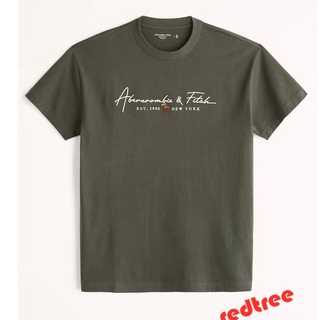 [S-5XL]Abercrombie  เสื้อยืดผู้ชาย แท้ เสื้อยืด เสื้อยืดผ้าฝ้าย men t-shirt เสื้อยืดสีเขียวทหาร