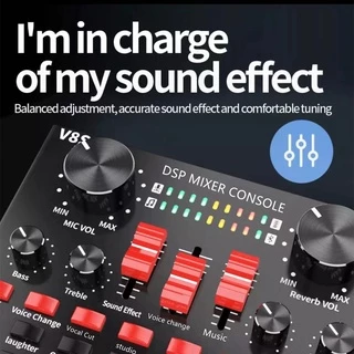 V8S+ Audio Live Sound Card การ์ดเสียง fo Phone Computer USB Headset Microphone rการ์ดเสียงภายนอก