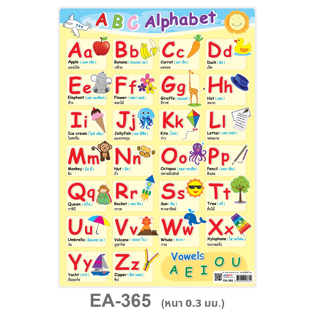 โปสเตอร์ A4 ABC Alphabet EA-365