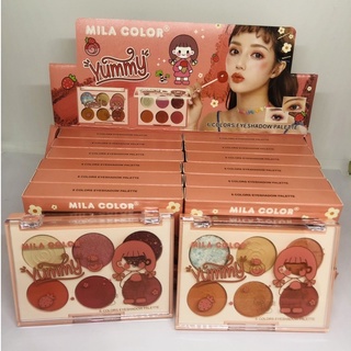 MC5051 MILA COLOR อายแชโดว์ พาเลทอายแชโดว์ 6 เฉดสี สีสวย ตลับเล็ก  มิลา คัลเลอร์ ยัมมี่ yummy eyeshadow palette