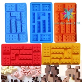 SM01 moldtool Silicone Puzzle Lego Molds Fondant Cake Chocolate Mold Ice Lattice Kitchen DIY Baking Cake Decoration Color Random (Color: Multicolor)