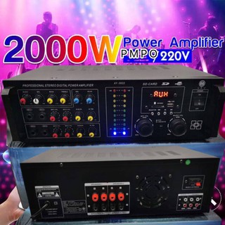 LXJ ครื่องแอมป์ขยายเสียง2000W P. M. P. Oมี BLUETOOTH/ USB/SD/MP3 USB MP3 SD CARD LXJ  รุ่น AV-3022