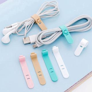ที่ม้วนเก็บสายหูฟัง สาย USB แบบซิลิโคน 4 ชิ้น