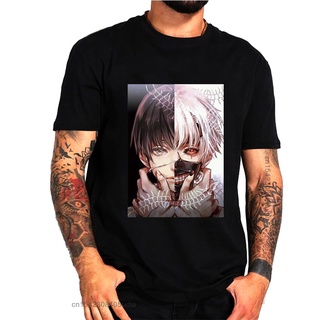 เสื้อยืดคอกลมcrew neckเสื้อยืด ผ้าฝ้าย 100% พิมพ์ลายอนิเมะ Kaneki Tokyo Ghoul สไตล์ฮาราจูกุ สตรีท สําหรับผู้ชาย LHZYS-4X