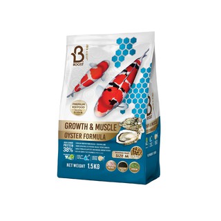 Boost Koi Growth &amp; Muscle Oyster Formula 1.5kg - บูทส์อาหารปลาคาร์ฟสูตรเร่งโต เร่งล่ำด้วย 1.5kg