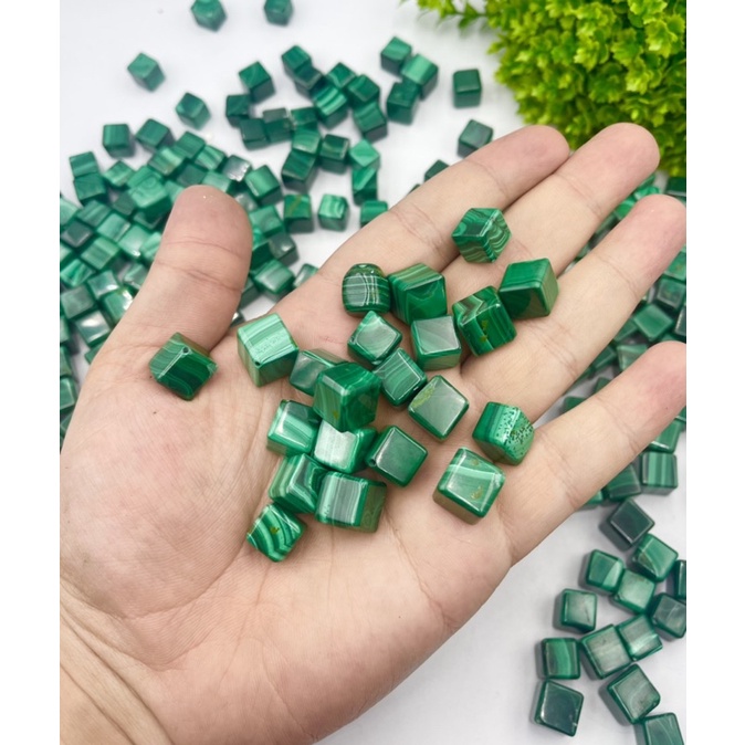 Natural Malachite Cube 10 mm x 10 mm AAA Quality รูปที่ 5