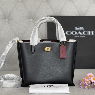 🎀 (สด-ผ่อน) กระเป๋า Shop 9.5 นิ้ว สีดำ C8869 สีเทา C9092 Coach Willow Tote 24