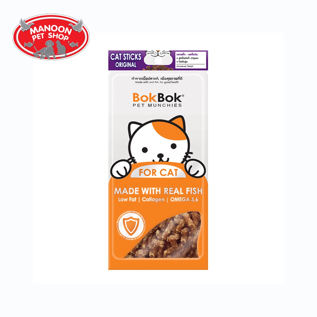 สินค้ารวมส่งฟรี⚡ [MANOON] Bok Bok Cat Sticks Original ขนมแมว สติ๊กปลา 35g ❤️ ?COD.เก็บเงินปลายทาง