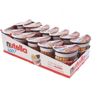 Nutella &amp; Go นูเทลล่าพร้อมบิสกิตจิ้ม 12กระปุก 1 แพ็ค 52 กรัม หมดอายุ 06/23