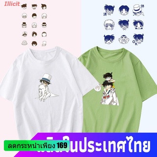 เสื้อยืดฤดูร้อนhotIllicit นักสืบโคนันเสื้อยืดแขนสั้น เสื้อยืดแขนสั้นพิมพ์ลาย Detective Conan ท็อปส์ฤดูร้อนสําหรับผู้ชาย