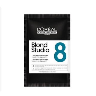 Loreal blond studio 8 multi techniques lightening powder 50ml ลอรีอัล บลอนด์ สตูดิโอ 8 ไลท์เทนนิ่ง พาวเดอร์ มัลติ เทคนิค