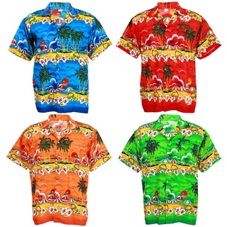 🌴 ไซส์ S เสื้อสงกรานต์ เสื้อลายดอก Hawaiian Shirt Aloha Holiday HW248