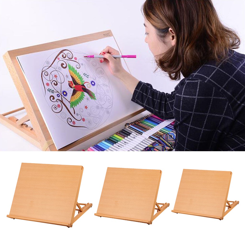 Amleso Large Workstation Wooden Drawing Board Artist Adjustable Table Easel Art Craft Lpye Shopee Thailand