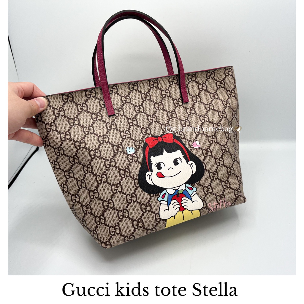 xSOLDx Gucci kid tote bag กุชชี่ snow white น่ารัก โท้ท หนังแท้ มือสอง แบรนด์เนม กระเป๋าถือ น่ารัก