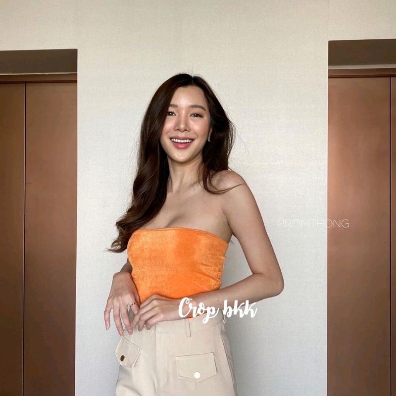crop bkk orange crop top