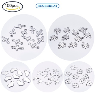 Benecreat 100 ชิ้น 304 สแตนเลสสตีล 12X7X1 มม. หลุม: 1.2 มม.