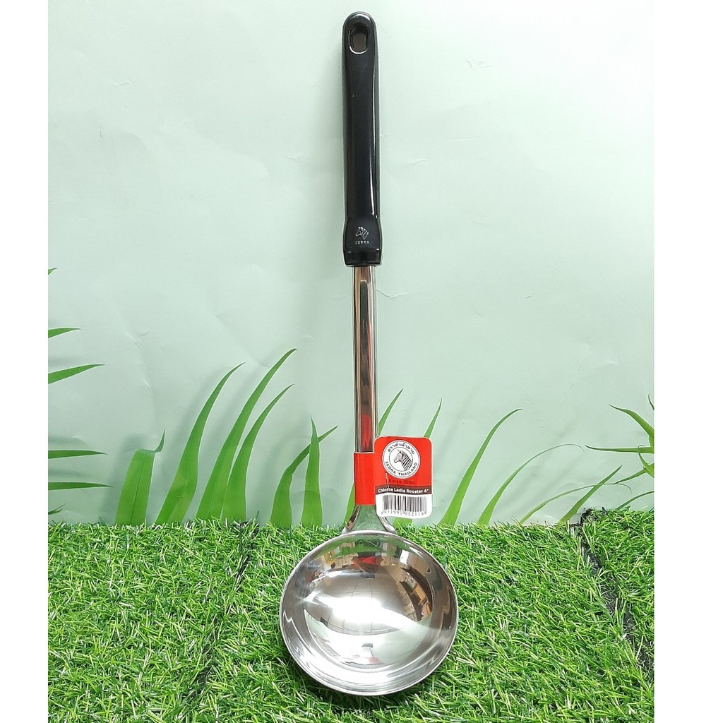 กระบวย ตราม้าลาย ขนาด4นิ้ว ด้ามยาว38ซม.เหล็กกล้าไร้สนิมSST304/ด้ามเมก้าไลท์ Zebra ทัพพี กระบวยสแตนเลสตราม้าลาย ( 1ชิ้น )