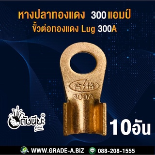 10อัน หางปลาทองแดงแท้ ขั้วต่อทองแดง ขนาด 300แอมป์ , Lug 300A-Φ12 (copper ) δ=2mm,หางปลา 300A Pana