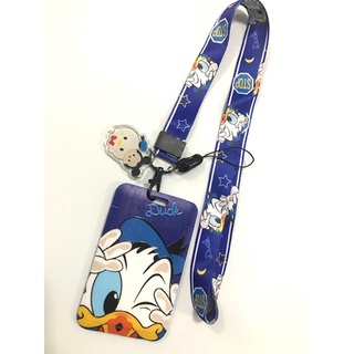 DONALD DUCK bf blue ซองใส่บัตร  ที่ใส่บัตร  พร้อมสายคล้องคอ (2cm)  ลาย DONALD DUCK โดนัล ดัค bf มีตุกตาเล็กแถมด้วย PMYL