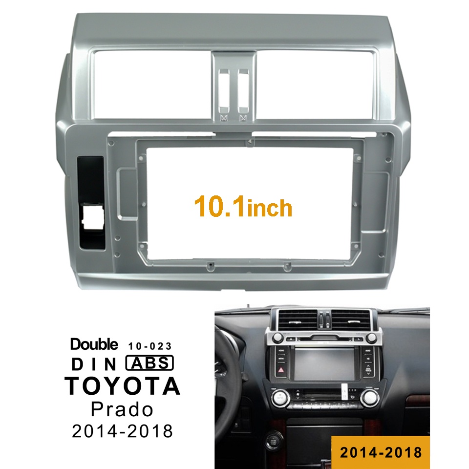แผงเครื่องเล่น MP5 วิทยุ Fascia กรอบ 10.1 นิ้ว Android 2Din สําหรับรถยนต์ Toyota Land Cruiser Prado 2014-2018