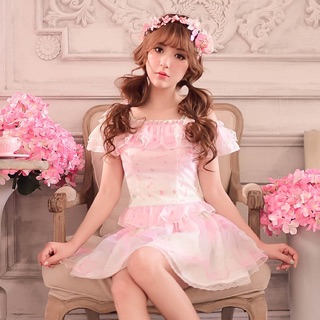 Set Top+Skirt สีหวานน่ารัก มุ้งมิ้งฟรุ้งฟริ้งมากค่า