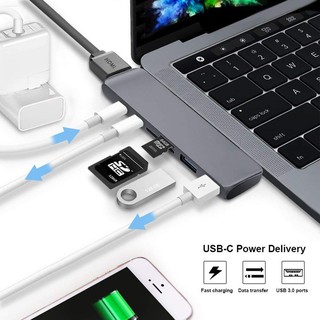 USB Hub 7 In 1 Type-C Hub 3.0 HDMI 4K Video PD Card Read SD/TF 3.0 USB Port