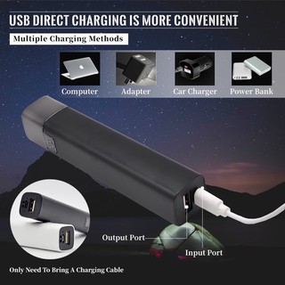 Mini LED ที่สว่างที่สุดไฟฉายโคมไฟ Ergency ชาร์จ USB ชาร์จไฟแบตเตอรี่ลิเธียมกลางแจ้ง power bank