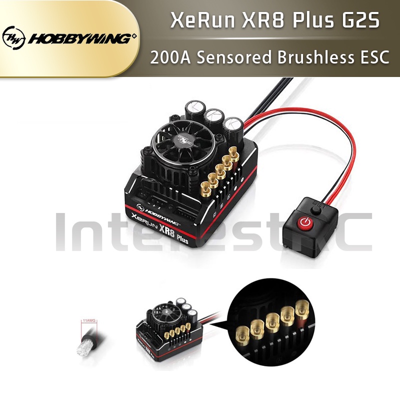Hobbywing XeRun XR8 Plus G2S 200A 2-6S Competition Grade Inductive Brushless ESC สําหรับโมเดลรีโมตคอนโทรลไฟฟ้า RC
