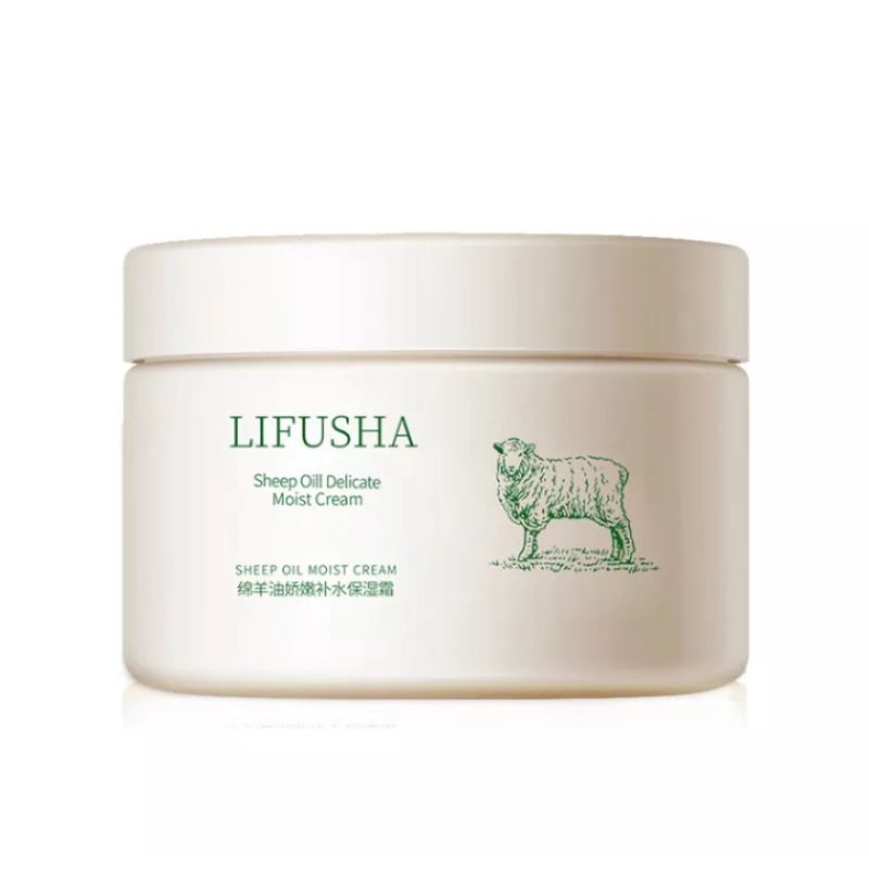 Lifusha Sheep Oil Delicate Moist Cream 140 g. ครีมบำรุงผิวผสมน้ำมันแกะ ลาโนอินและวิตามินอี