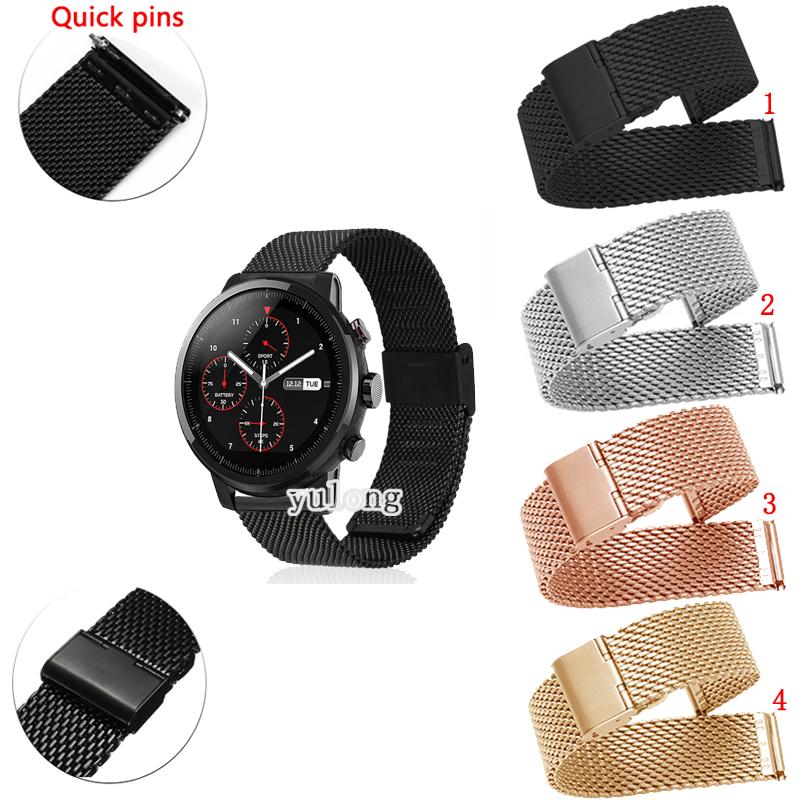 สายสเตนเลสสตีลของ Milanese สำหรับ Huami Amazfit Stratos 2 2S 3