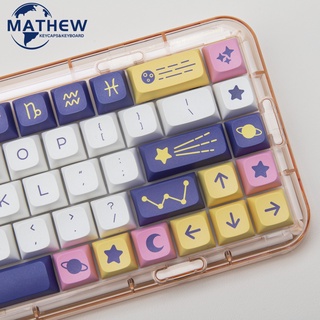 Constellation keycap 134 keys ปุ่มกดคีย์บอร์ดเล่นเกม 134 คีย์ XDA Profiles PBT สําหรับ RK61 RK71 61 71 84 108