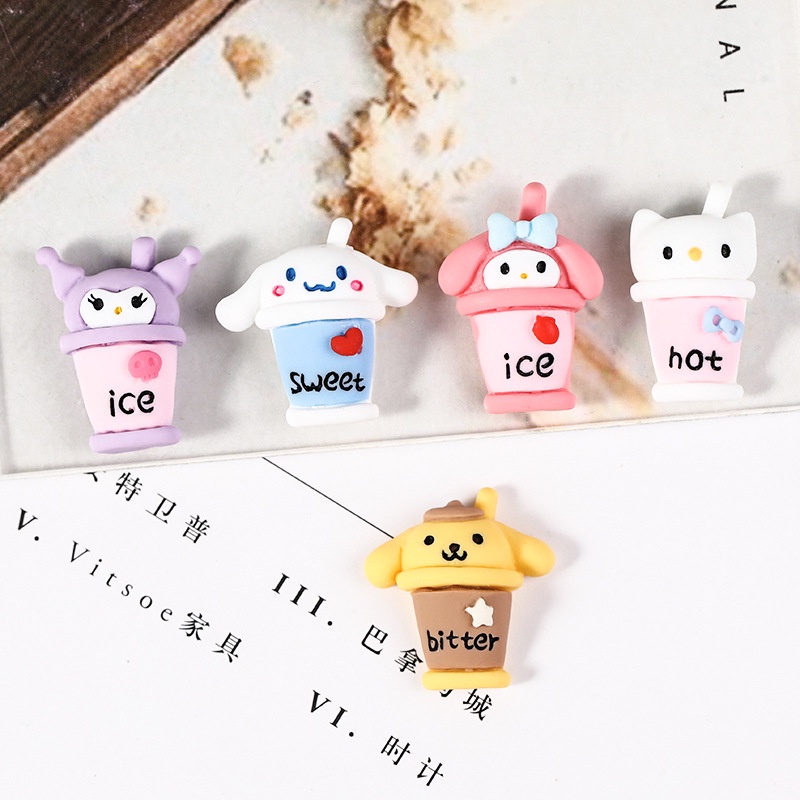 สติ๊กเกอร์ตกแต่งน่ารัก 3D Charms การ์ตูนสติ๊กเกอร์โทรศัพท์มือถือ DIY ถ้วยสติ๊กเกอร์ตกแต่ง