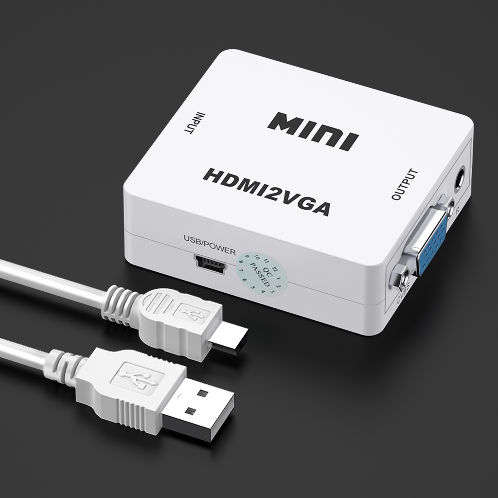 อะแดปเตอร์แปลง HD 1080P MINI HDMI2VGA พร้อมเสียง 60Hz สีขาว สําหรับ PC แล็ปท็อป เป็นโปรเจคเตอร์ HDTV - รูปที่ 7