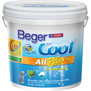 สีทาบ้าน เบเยอร์คูล ออลพลัส กึ่งเงา สีบ้านเย็น ขนาด 1/4 แกลลอน ประมาณ 1 ลิตร Beger Cool All Plus