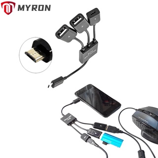 Flash Drive Mobile Phone Host Micro USB HUB 3 In1 Converter OTG Cable อะแดปเตอร์