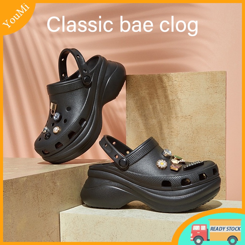 ☄🔥free jibbitz🔥Crocs  Women's Crocs classic bae clog รองเท้าครอส รองเท้าแตะ วัสดุ EVA สไตล์คลาสสิกสําหรับผู้หญิง