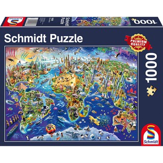 (ลดราคากล่องบุบ) จิ๊กซอว์ Schmidt - Discover the World  1000 piece  (ของแท้  มีสินค้าพร้อมส่ง)