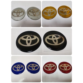 สติ๊กเกอร์เทเรซิ่นนูนอย่างดี โลโก้ TOYOTA กลม ติดรถ ดุมล้อ sticker โตโยต้า LOGO วงกลม ติดดุมล้อ ติดพวงมาลัย ติดพวงกุญแจ