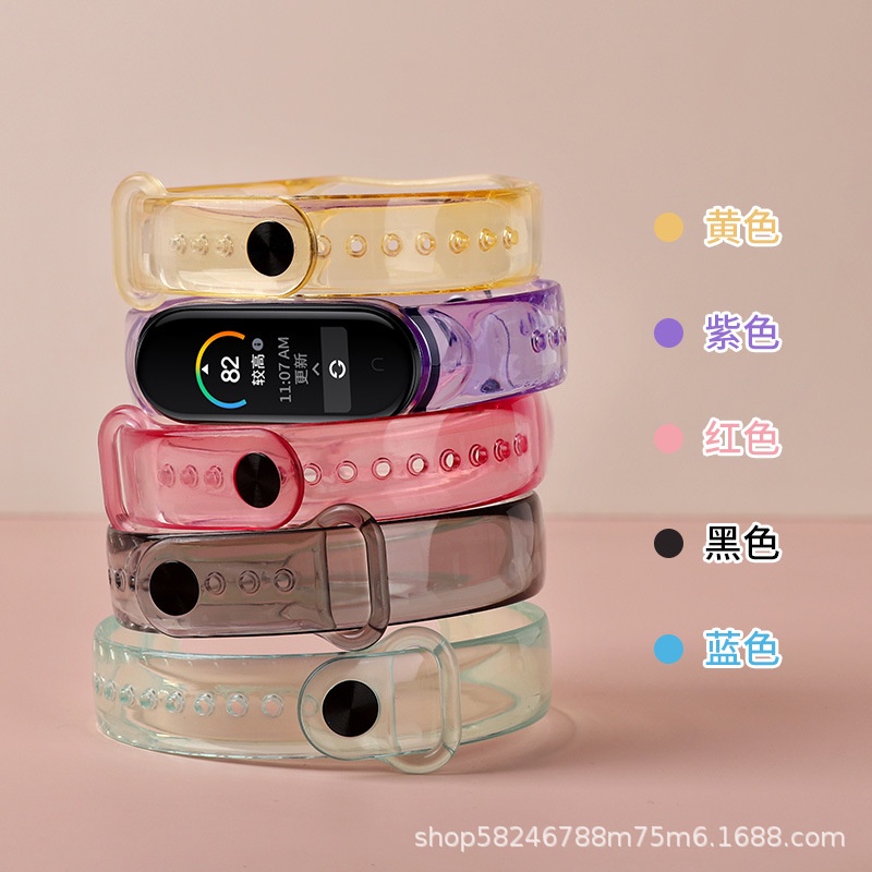 พร้อมส่ง สายนาฬิกาข้อมือ เปลี่ยนสีได้ สําหรับ Xiaomi Mi Band 5 6 Xiaomi Mi Band 3 4