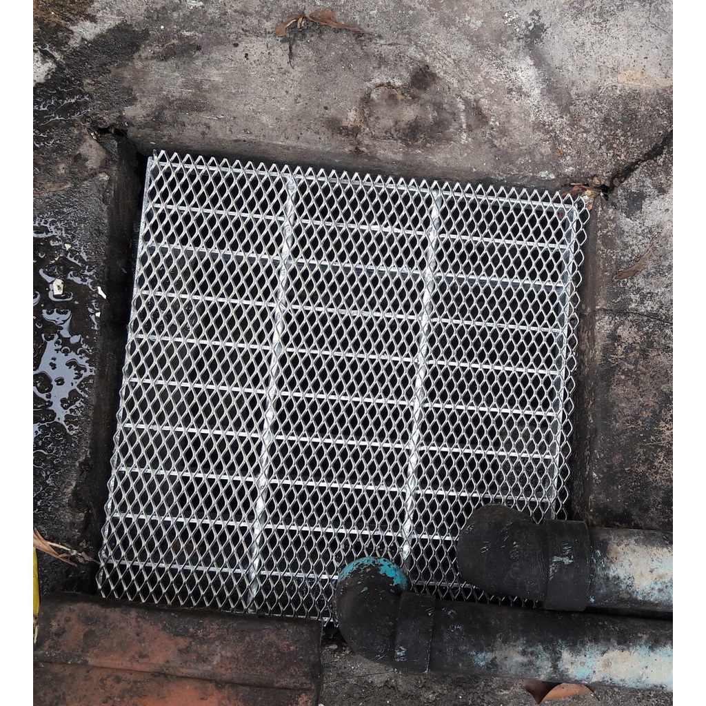 ตะแกรงอบสีดำและอลู(สีเงิน)30x30 cm หลายขนาด ตะแกรงอลูมิเนียมแท้ ลายข้าวหลามตัด ปิดท่อระบายน้ำ - รูปที่ 5