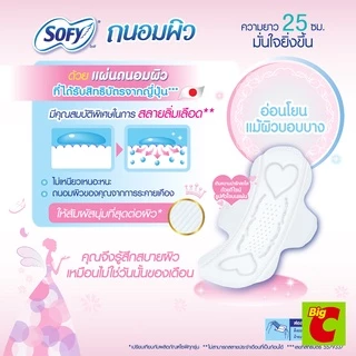 โซฟี ถนอมผิว ผ้าอนามัยแบบมีปีก ขนาด 25 ซม. แพ็ค 14 ชิ้น