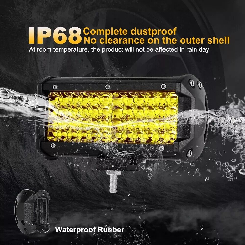 เเพค 2ชิ้น สว่างตาเเตก! LED สีเหลือง SPOT BEAM US 200W ไฟสปอร์ตไลท์รถยนต์ ไฟช่วยตัดหมอก 12V-24V