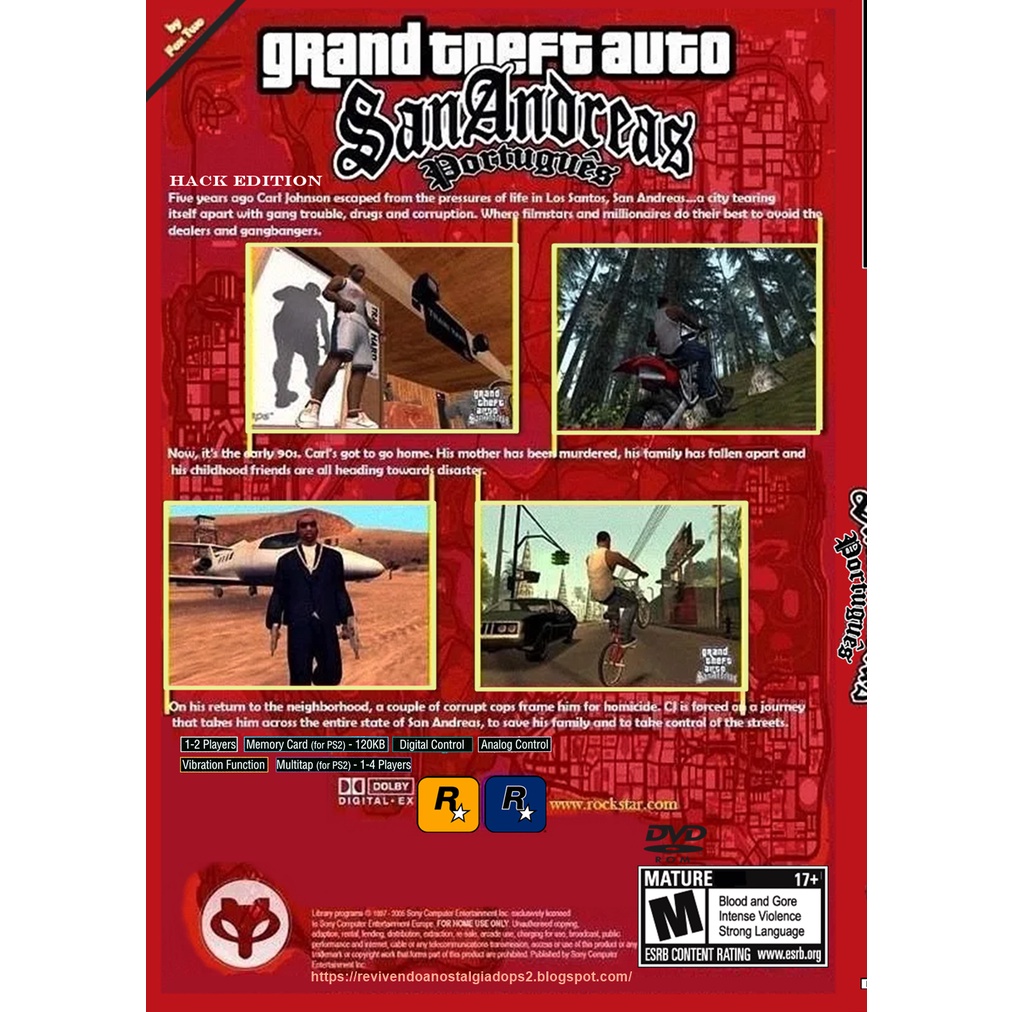 GTA San Andreas PT-BR Hack Edition PS2 แผ่นเกมส์PS2 เกมเพล2 Grand Theft Auto SAN ps2 GTA SAN ps2 จีทีเอ #1
