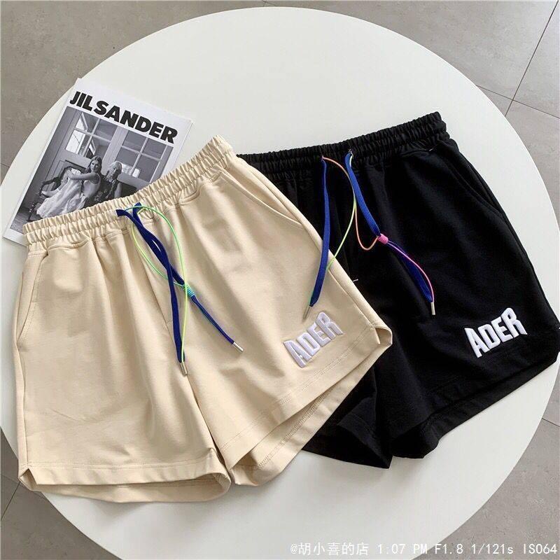 Korea ADER error กางเกงขาสั้นสําหรับสตรีผ้าฝ้ายเย็บปักลายโลโก้