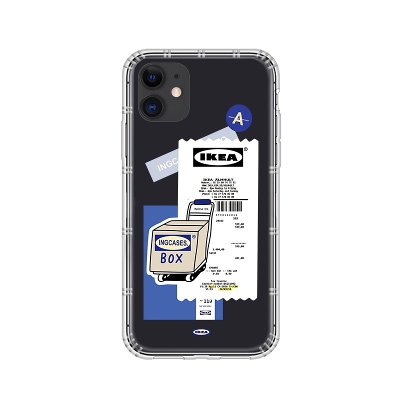 เคสโทรศัพท์มือถือแบบนิ่ม Tpu ลายฉลาก IKEA แฟชั่น สําหรับ IPhone 13 14 15 Pro Max 12 mini Xr X Xs Max 6s 7 8 Plus 11 Pro Max
