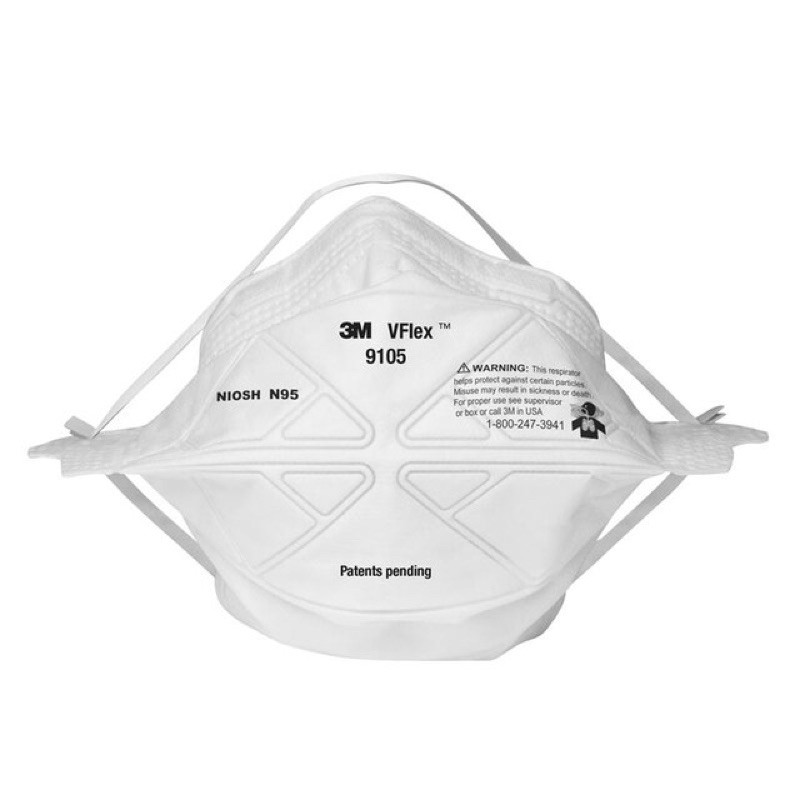 Disposable Filter Mask (50/Pack) 3M 9105 VFLEX N95 (ราคาต่อ1 ชิ้น)